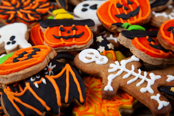 istock Halloween homemade gingerbread cookies full frame 1344812296