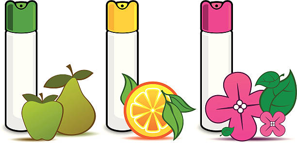 air fresheners with fruit vector art illustration