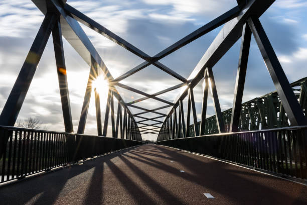 istock Abstract view on the modern bridge near Mook and Cuijk 1344813604