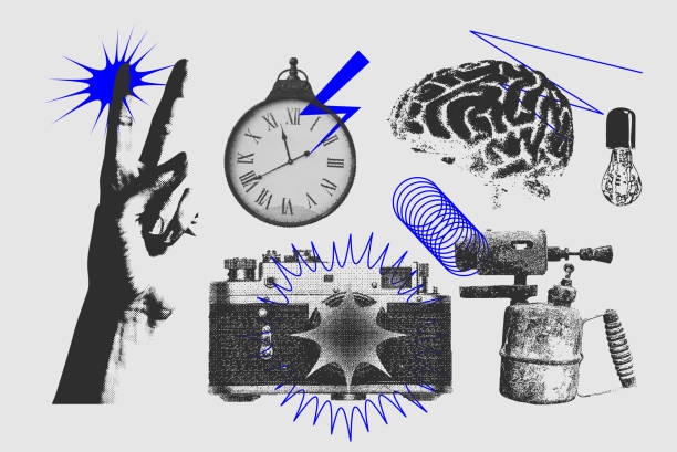 geometryczny kształt wektorowy. rysunek izolowany na tle. - half tone obrazy stock illustrations