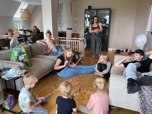istock Family time playing pick up sticks 1344822507