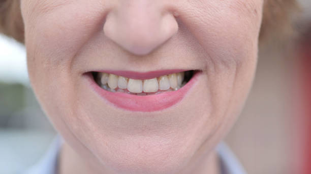 istock Pretty Lips of Smiling Old Woman 1344823869