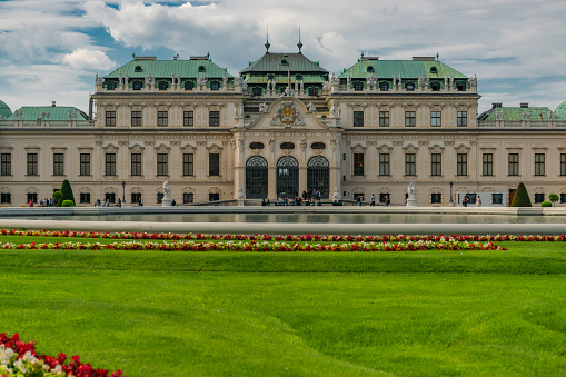 31 May 2019 Vienna, Austria - Famous Schloss Belvedere on a cloudy day