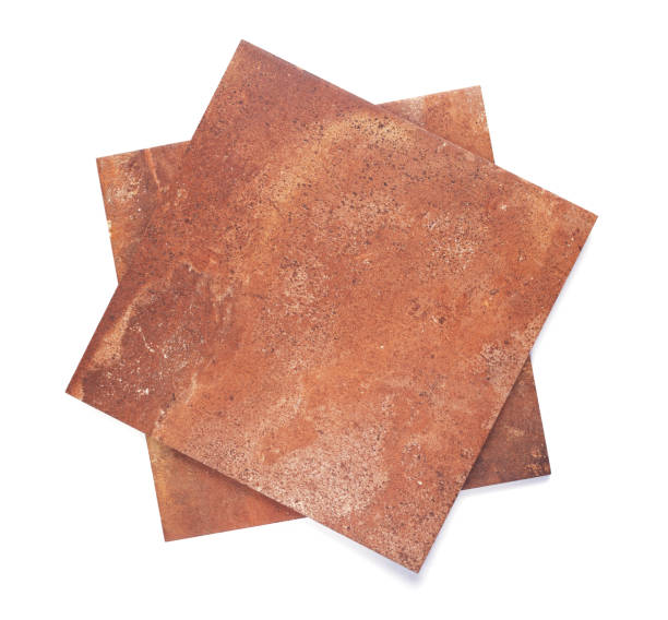 istock Stack of tile texture isolated at white background. Front view of name plate 1344825825