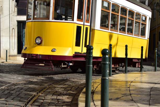 istock Yellow tram on the street 1344826634