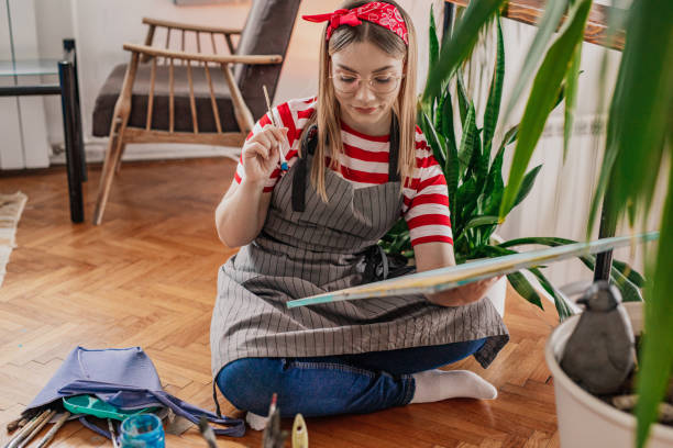 istock Painting as a hobby at home 1344827980