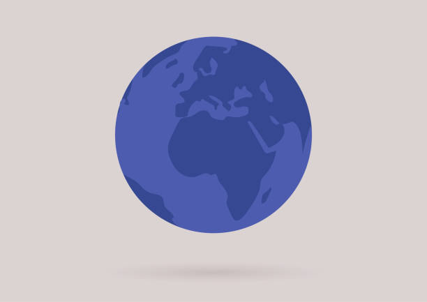 Flat vector Planet Earth illustration, a blue globe isolated on a plain background Flat vector Planet Earth illustration, a blue globe isolated on a plain background earth atmosphere stock illustrations