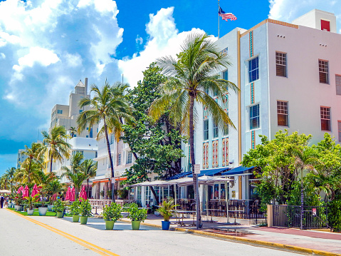 Buildings in Ocean Drive in Miami Florida