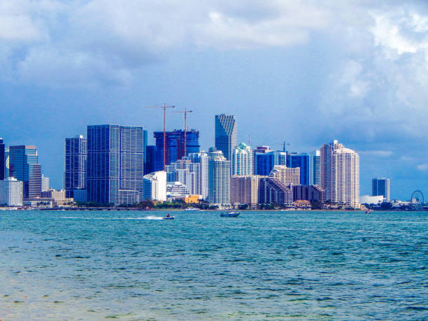 istock Buldings behind the sea in Miami 1344831490