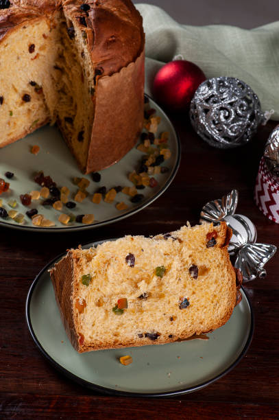 istock Panettone. Typical fruit cake served at Christmas. 1344832484