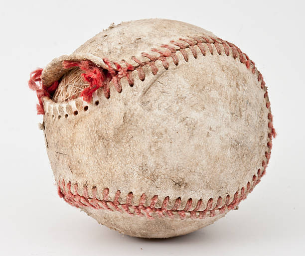 Old Baseball Used baseball Shoot with Canon 40D old baseball stock pictures, royalty-free photos & images
