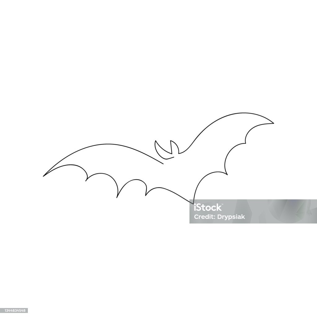 Con Dơi Bay Một Dòng Nghệ Thuật Vẽ Đường Liên Tục Của Chủ Đề ...