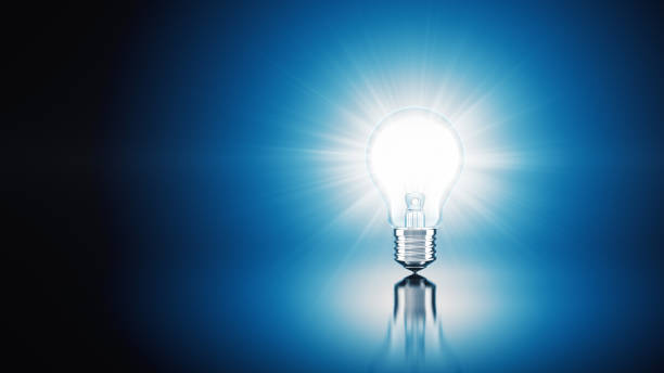 istock Light Of Idea. Light Bulb on the Blue Background 1344836770