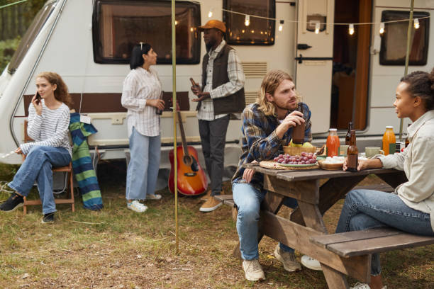 istock Friends Enjoying RV Camping 1344837067