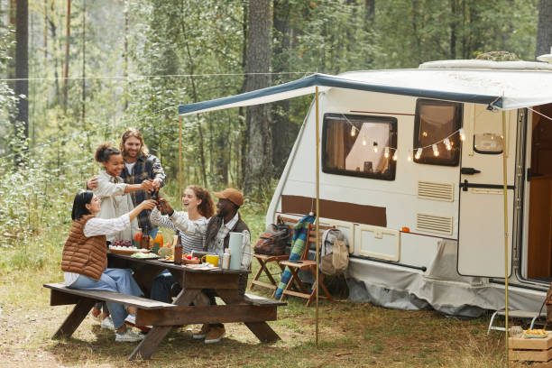 istock Friends Camping in Autumn 1344837105