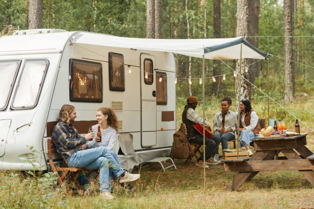 istock Friends Traveling with RVs 1344837111