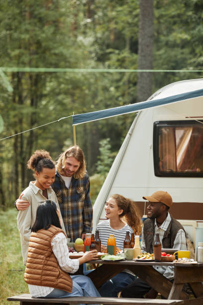 istock Group of Friends Camping in Autumn 1344837117