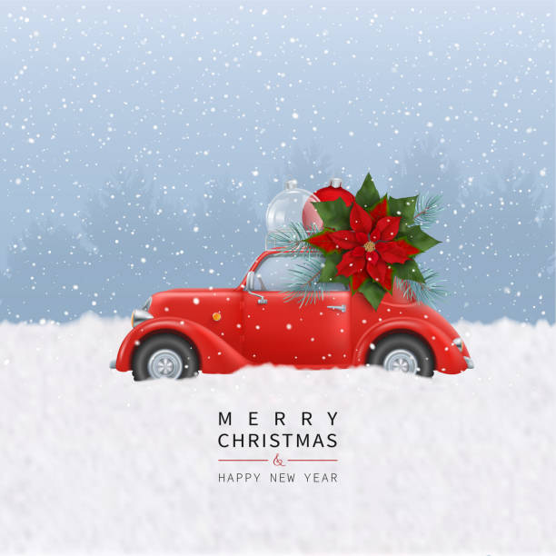istock Merry Christmas and Happy New Year greeting card 1344843626
