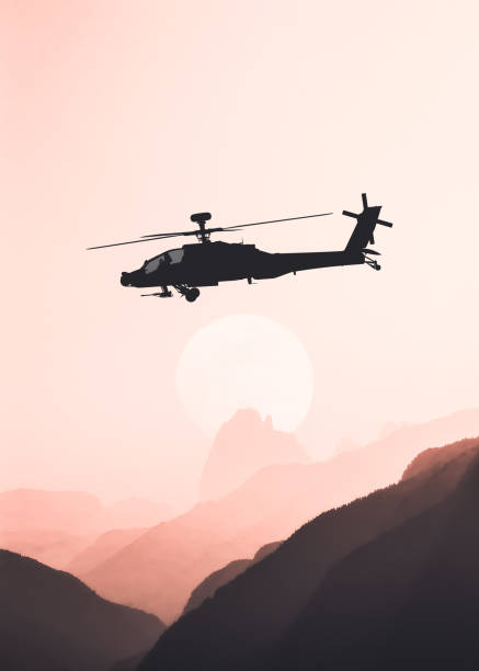 istock American attack helicopter black silhouette in flight 1344845299