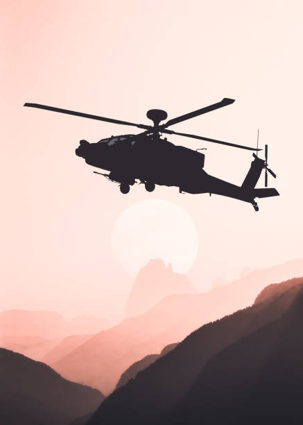 istock American attack helicopter black silhouette in flight 1344845301