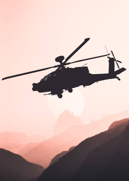 istock American attack helicopter black silhouette in flight 1344845302