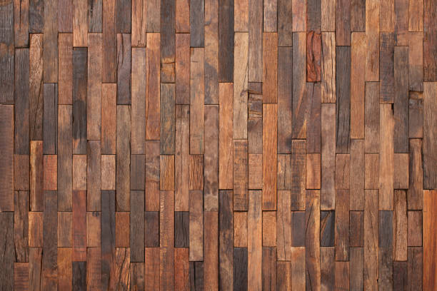 istock vintage brown planks panel, wood wall texture for room design 1344847113