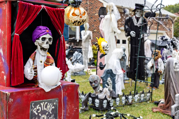 Erick, OK, USA, Oct. 11, 2019: Vintage advertising signs displayed in the yard of the Sandhills Curiosity Shop, a Route 66 roadside attraction in Erick, Oklahoma.