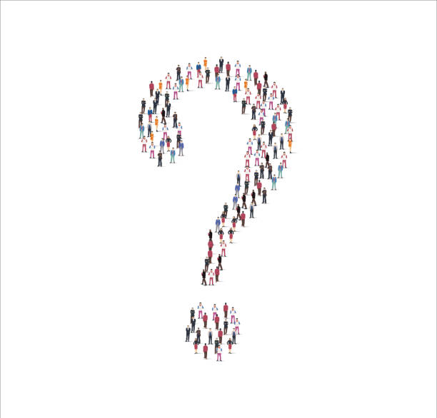 istock Large group of people illustration flat. forming the question mark symbol on white background. Vector illustration, Group, People set 1344854720