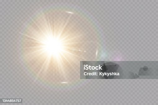 istock Vector transparent sunlight special lens flare light effect. 1344854757