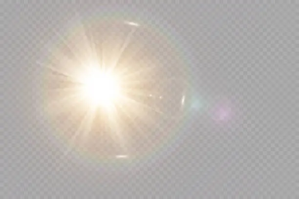 Vector illustration of Vector transparent sunlight special lens flare light effect.
