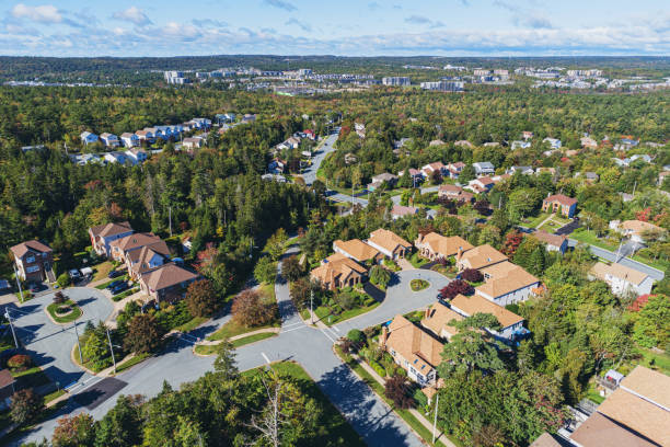 istock Aerial View of Suburban Landscape 1344865367