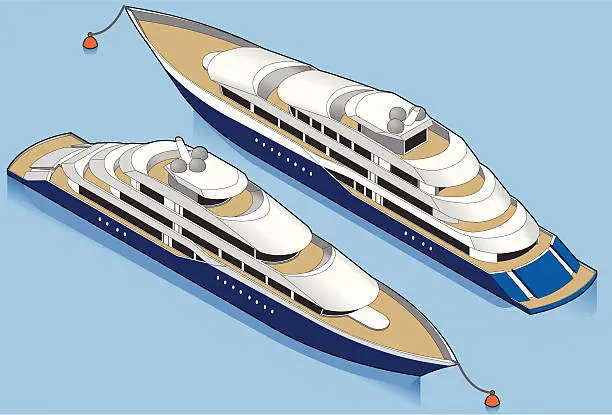Vector illustration of Isometric Yacht