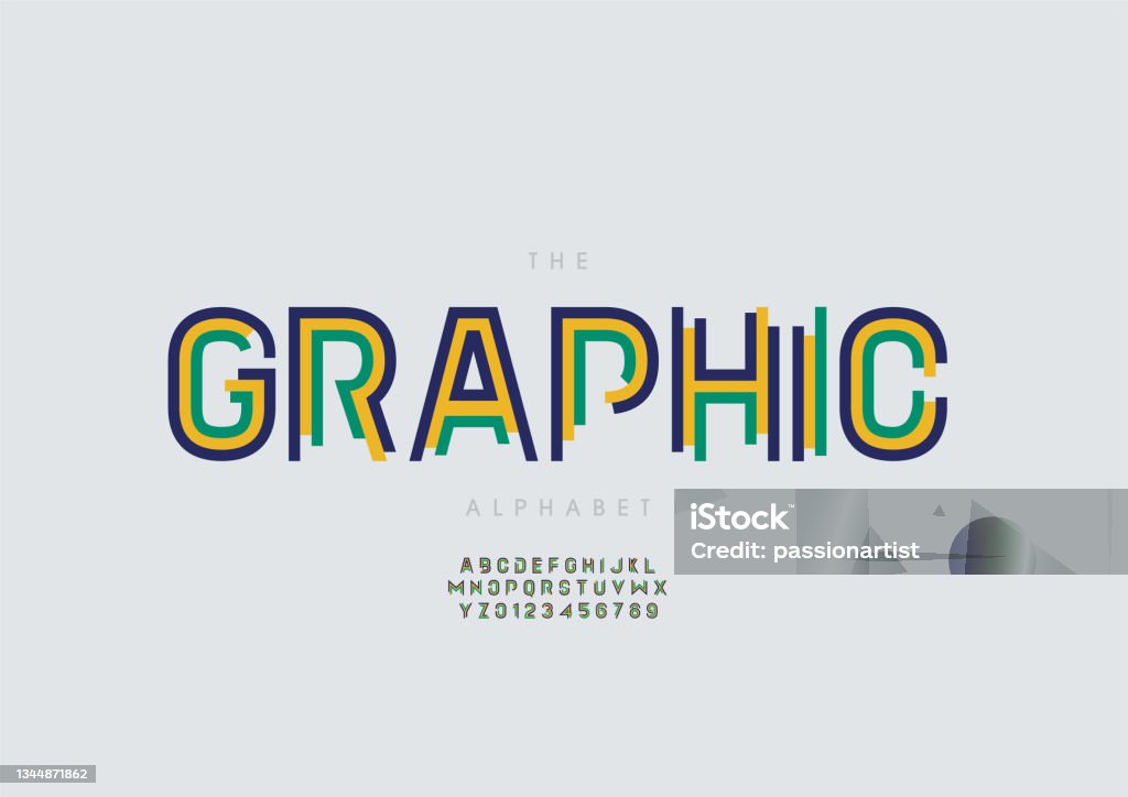 Stylized Graph Lettering Graphic Alphabet Stock Illustration - Download Image Now - Abstract ...