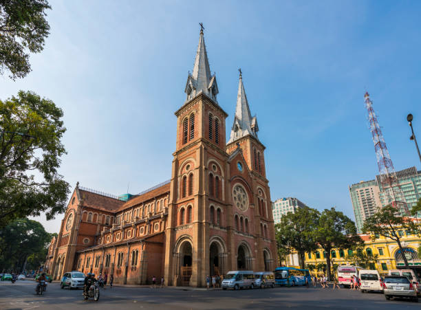 Saigon Notre-Dame Basilica in Ho Chi Minh City stock photo