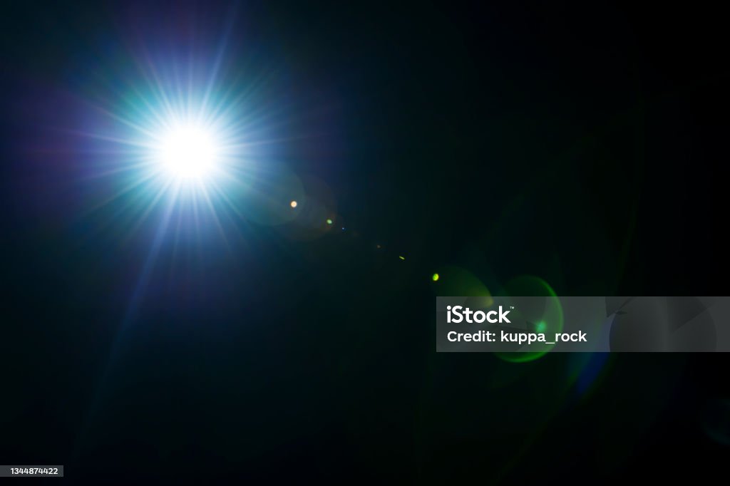 Graphic material lens flare. Dazzling light. Lens Flare Stock Photo