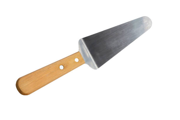 istock Metal spatula cake with wooden handle on white background, clipping path included. 1344875553