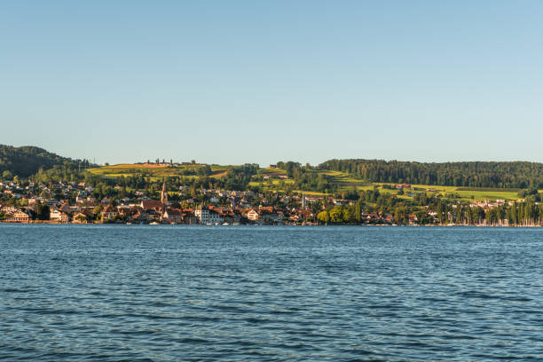 vista de steckborn en el lago de constanza - thurgau fotografías e imágenes de stock