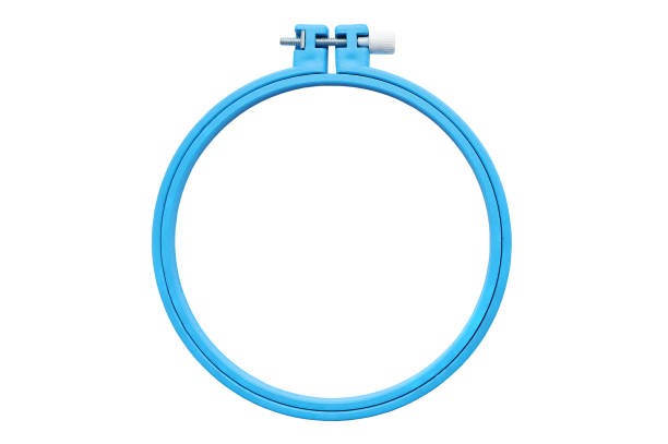 istock Round embroidery frame, Plastic Hoop for cross stitch isolated on white background with Clipping path. 1344876480