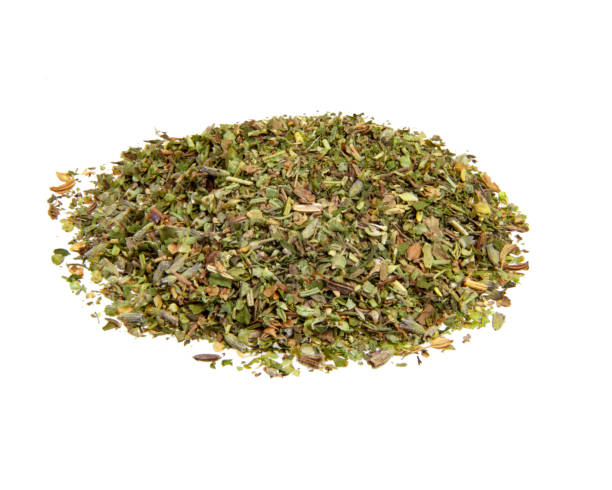 istock Dried aromatic Provencal herbs spices isolated on the white background 1344881539