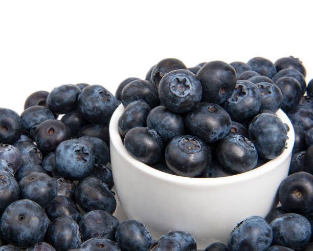 istock Blueberries fresh summer isolated on the white background 1344884046