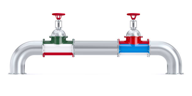 istock pipeline between Russia and Hungary on white background. Isolated 3D illustration 1344885094