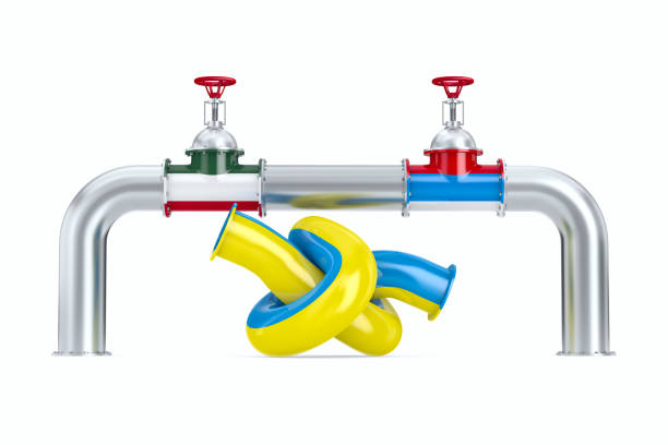 istock pipeline between Russia and Hungary on white background. Isolated 3D illustration 1344885096