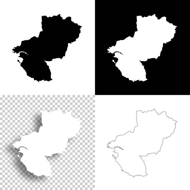 pays de la loire maps for design. blank, white and black backgrounds - line icon - nantes 幅插畫檔、美工圖案、卡通及圖標