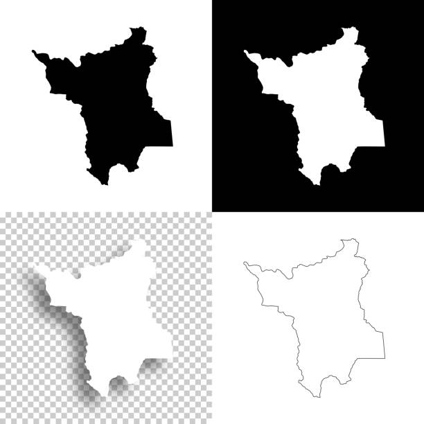 Roraima maps for design. Blank, white and black backgrounds - Line icon Map of Roraima for your own design. Four maps with editable stroke included in the bundle: - One black map on a white background. - One blank map on a black background. - One white map with shadow on a blank background (for easy change background or texture). - One line map with only a thin black outline (in a line art style). The layers are named to facilitate your customization. Vector Illustration (EPS10, well layered and grouped). Easy to edit, manipulate, resize or colorize. Vector and Jpeg file of different sizes. black background shape white paper stock illustrations