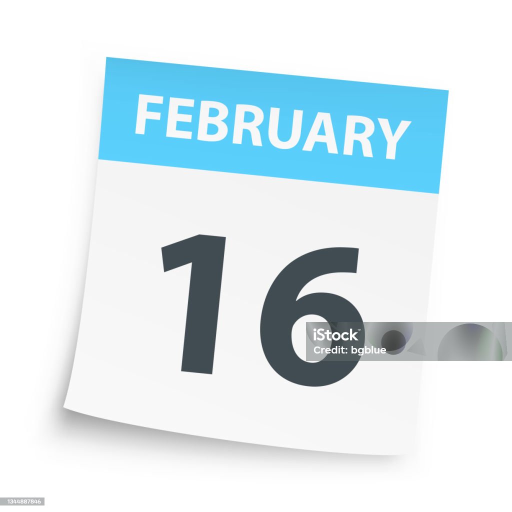 February 16 Daily Calendar On White Background Stock Illustration February 16 Daily Calendar On White Background Stock Illustration