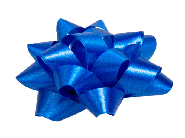 istock Design decorative blue gift bow isolated on the white background 1344891591