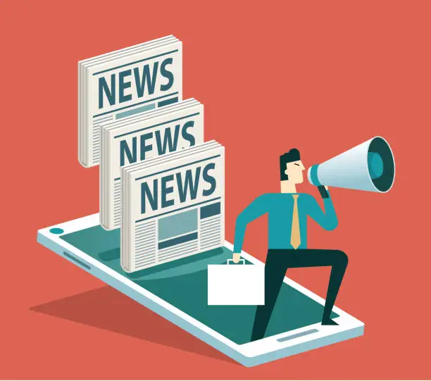 Vector illustration of NEWS - online