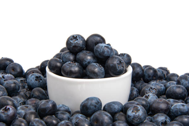 istock Blueberries fresh summer isolated on the white background 1344892381