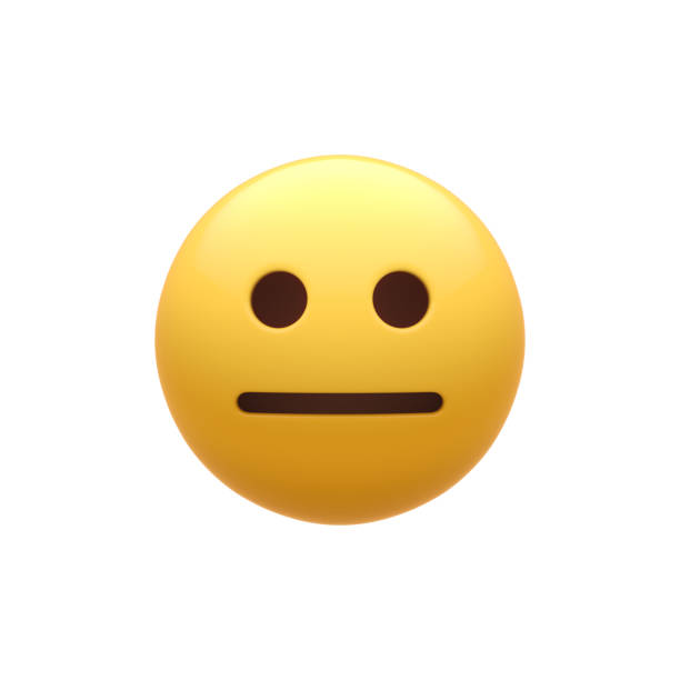 Neutral Smiley Face 3D Generated Emoji no emotion stock pictures, royalty-free photos & images