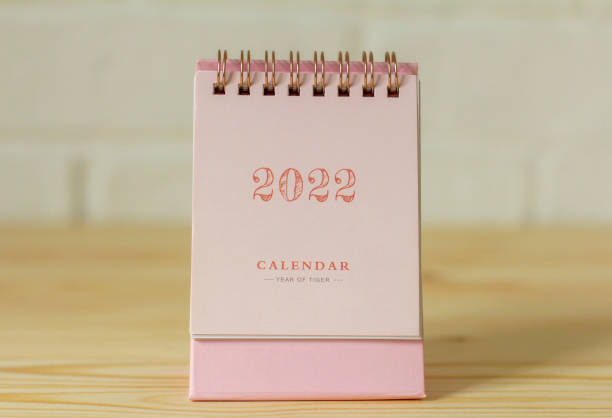 istock Calendar for the new year 2022.Desktop calendar on a light background. 1344895178